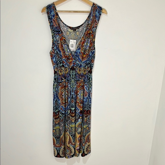 NWT Mushka by Sienna Rose Sleeveless Dress Womens XL Boho Summer Multicolor Midi - Picture 2 of 16